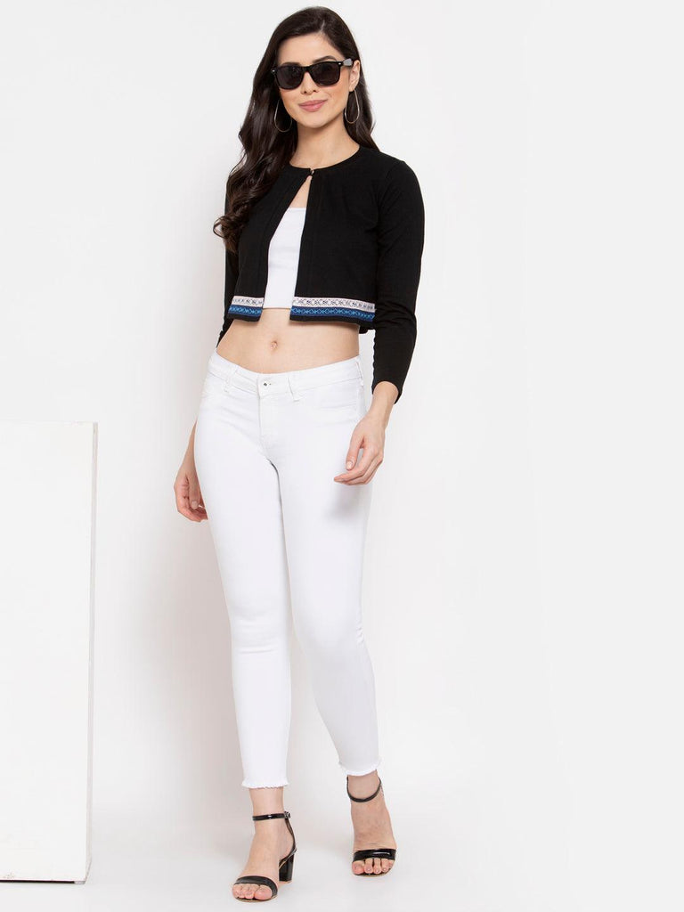 Women Solid Crop Shrug-Shrug-StyleQuotient