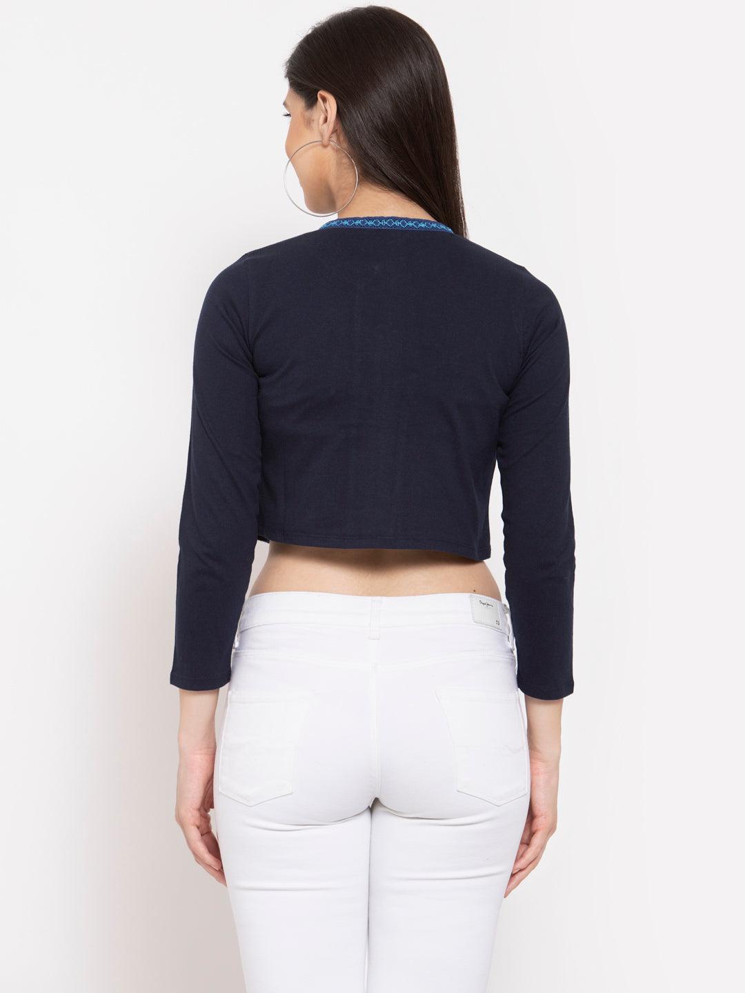 Womens Solid Crop Shrug-Shrug-StyleQuotient