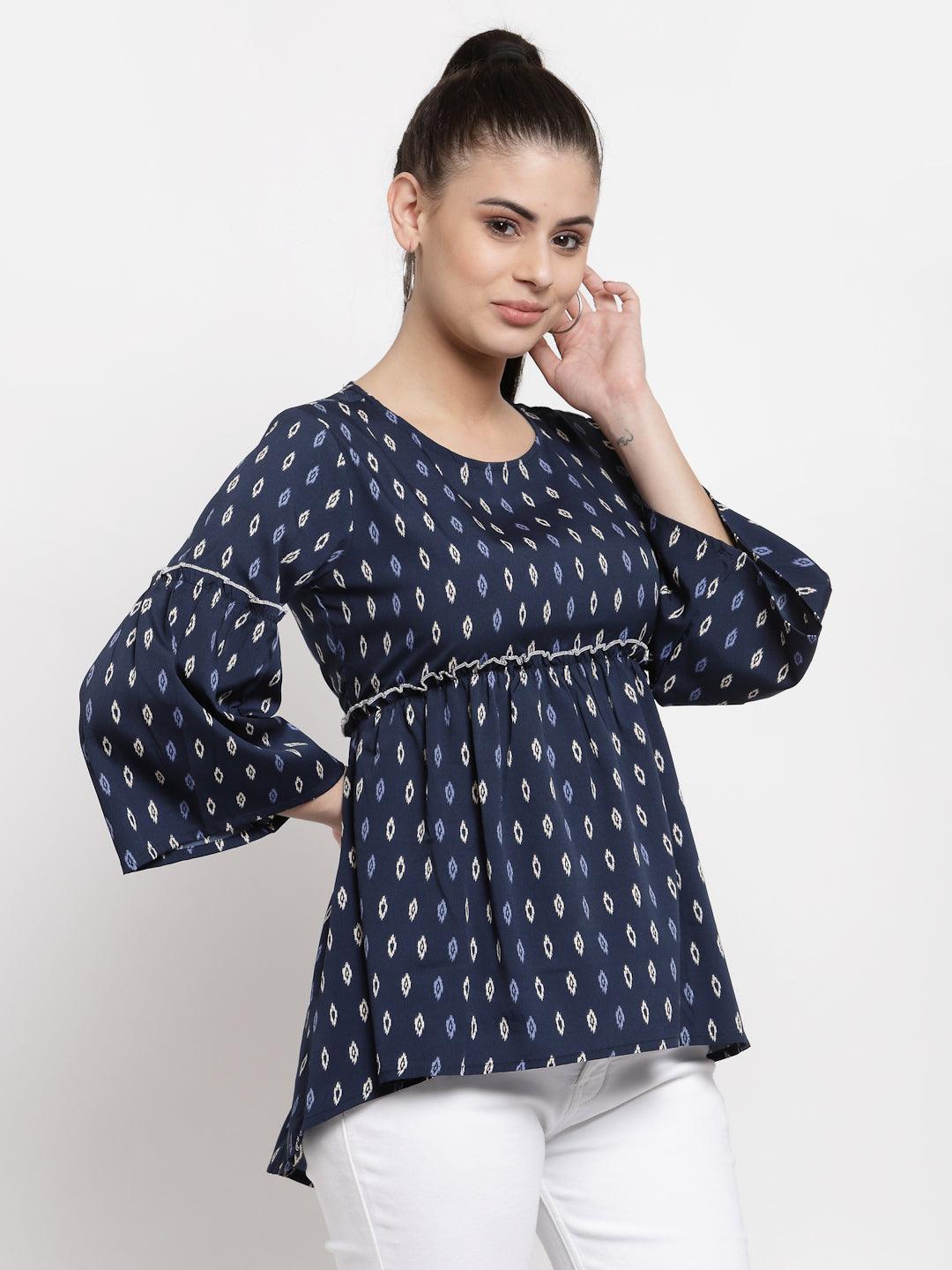 Womens Crepe Empire Top-Tops-StyleQuotient