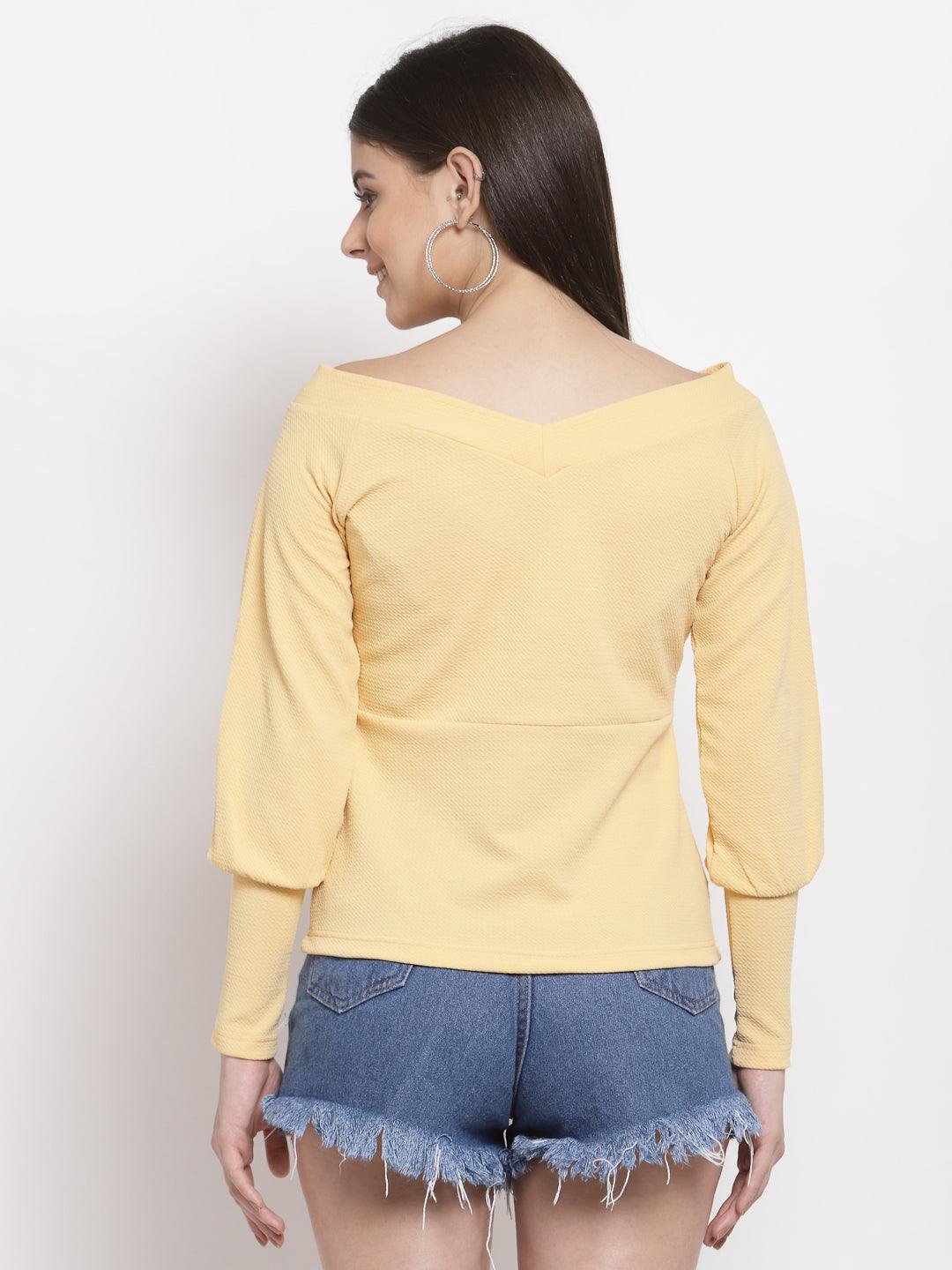 Womens Solid Fitted Top-Tops-StyleQuotient