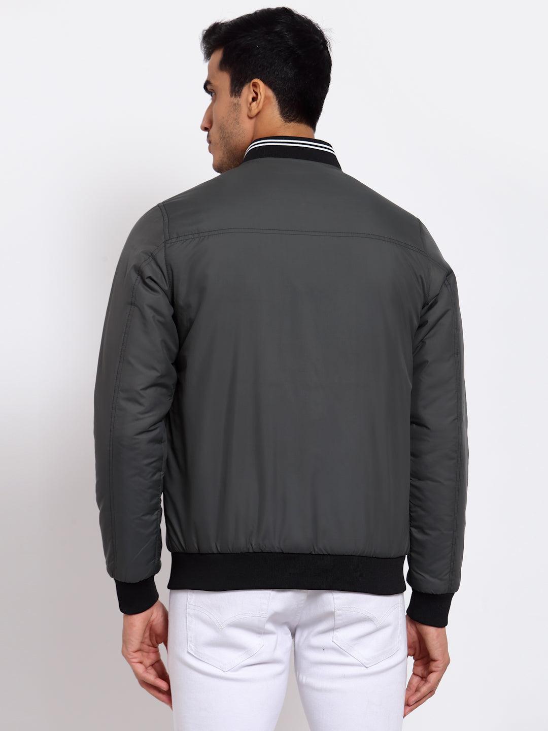 Men Olive Green Black Reversible Outdoor Bomber Jacket-Men's Jackets-StyleQuotient