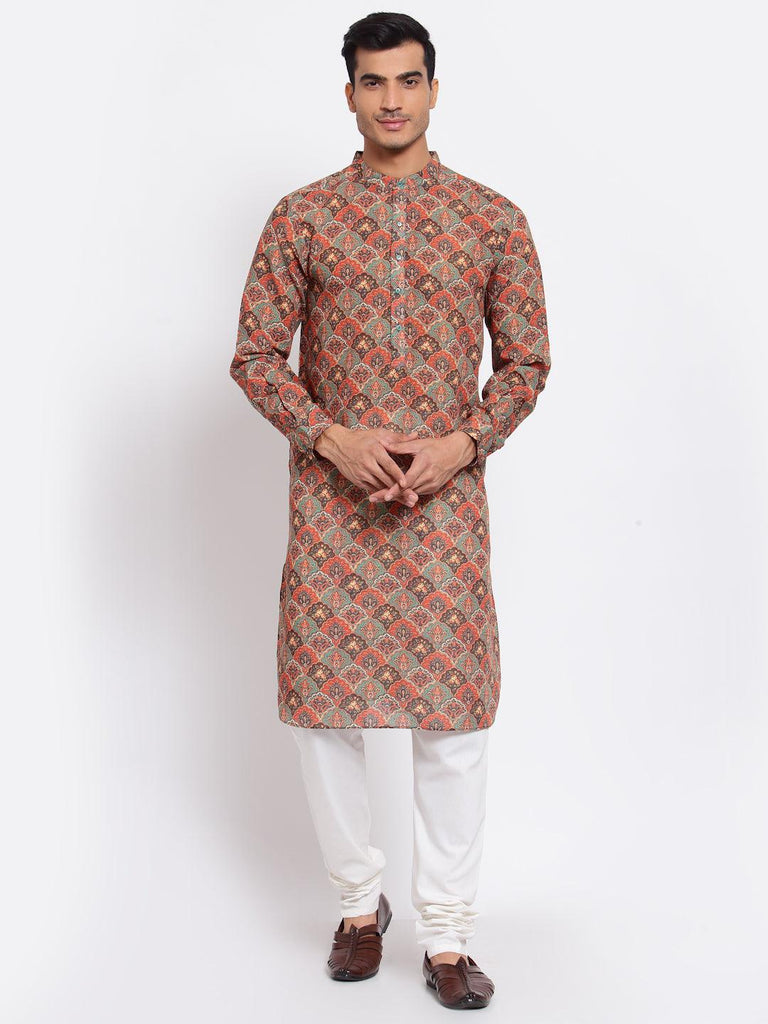 Men Multicoloured Floral Kurta-Mens Kurta-StyleQuotient