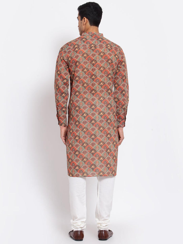 Men Multicoloured Floral Kurta-Mens Kurta-StyleQuotient