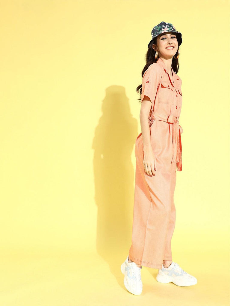 Style Quotient Orange Basic Jumpsuit-Jumpsuits-StyleQuotient