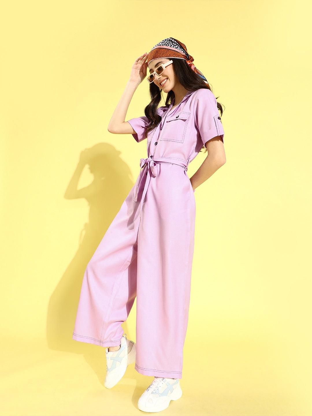 Style Quotient Pink Basic Jumpsuit-Jumpsuits-StyleQuotient