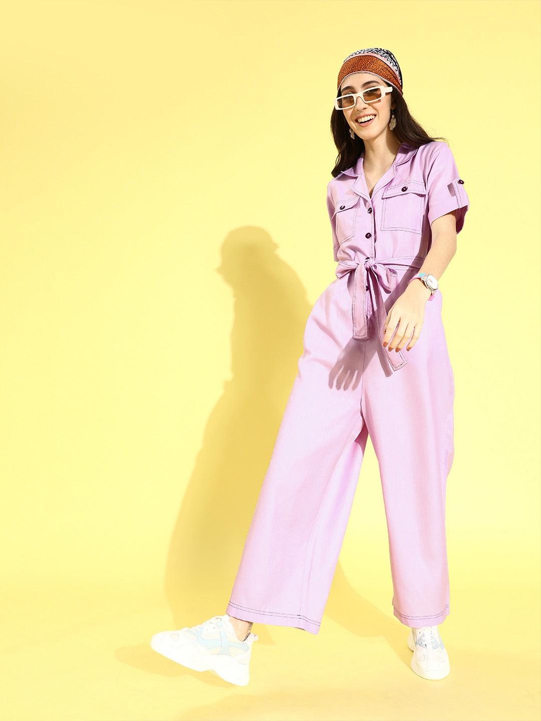 Style Quotient Pink Basic Jumpsuit-Jumpsuits-StyleQuotient