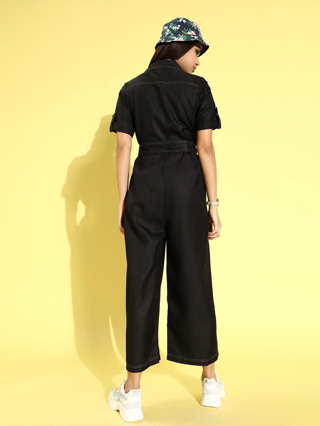 Style Quotient Black Basic Jumpsuit-Jumpsuits-StyleQuotient