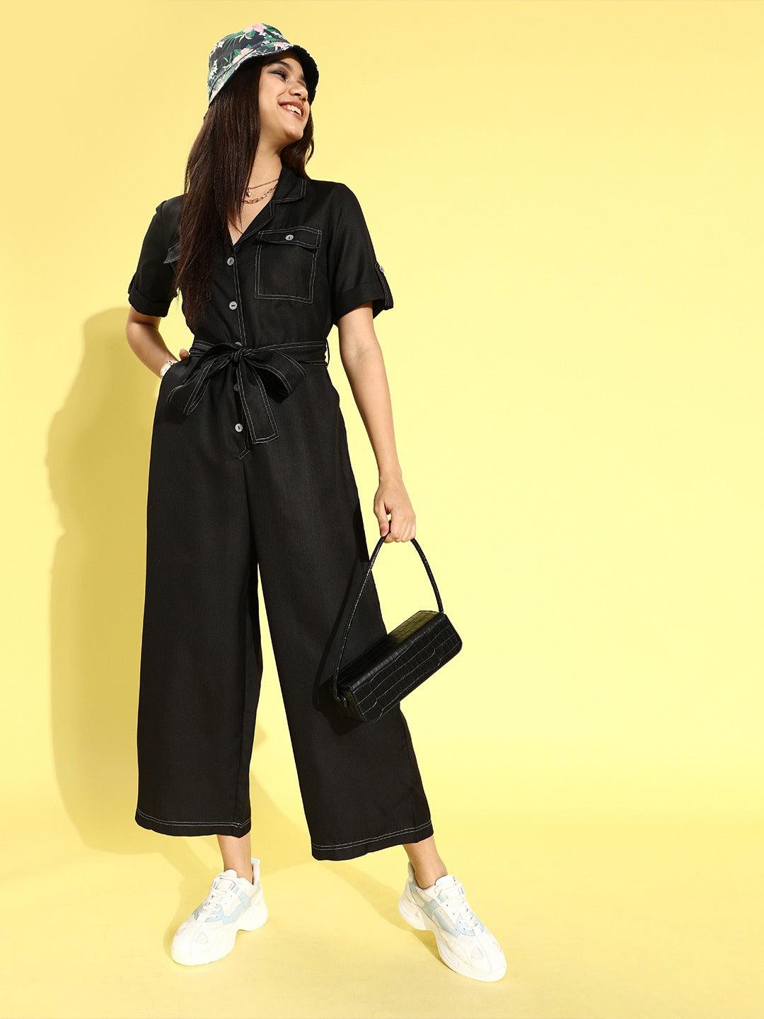 Style Quotient Black Basic Jumpsuit-Jumpsuits-StyleQuotient