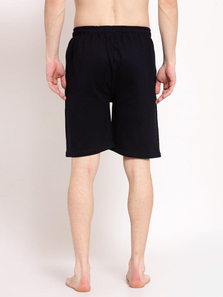 Style Quotient Men Pack Of 2 Navy Blue White Cotton Lounge Shorts-Men's Shorts-StyleQuotient