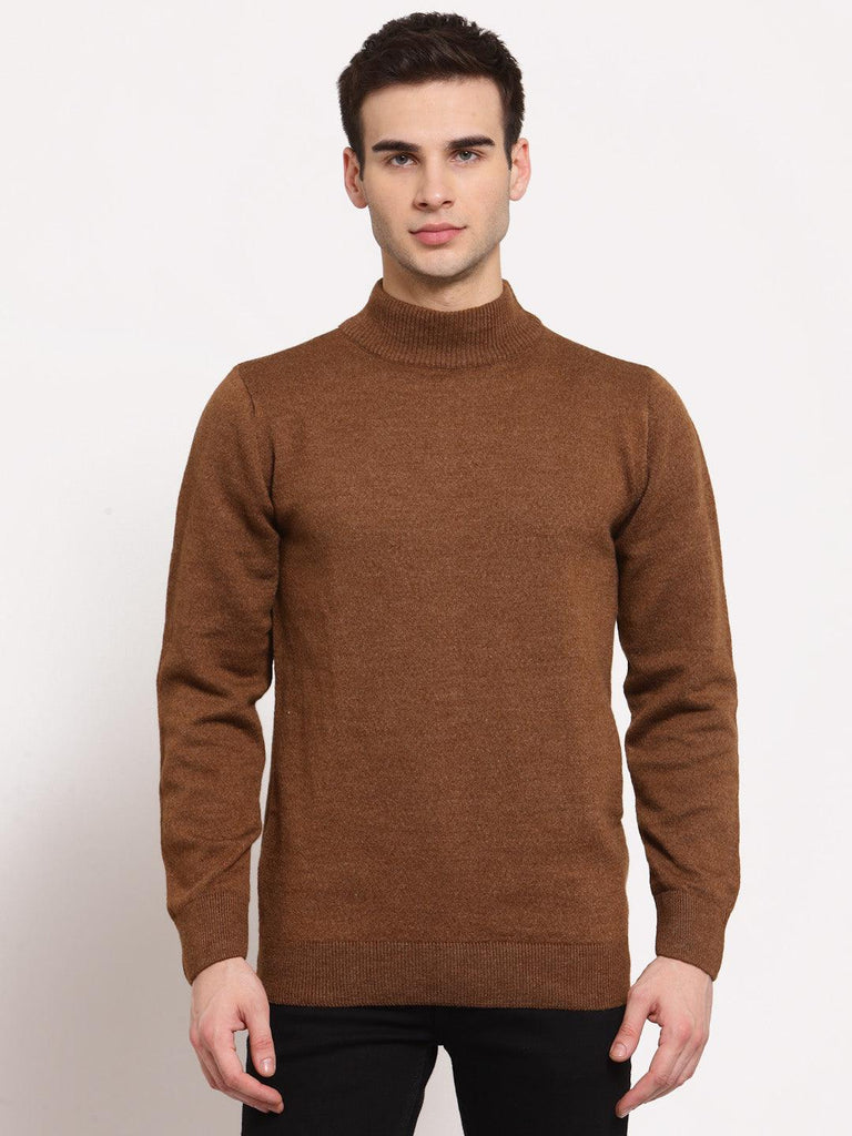 Style Quotient Men Brown Acrylic Pullover-Men's Sweaters-StyleQuotient