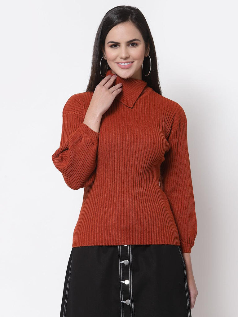Style Quotient Women Brown Solid-Sweaters-StyleQuotient