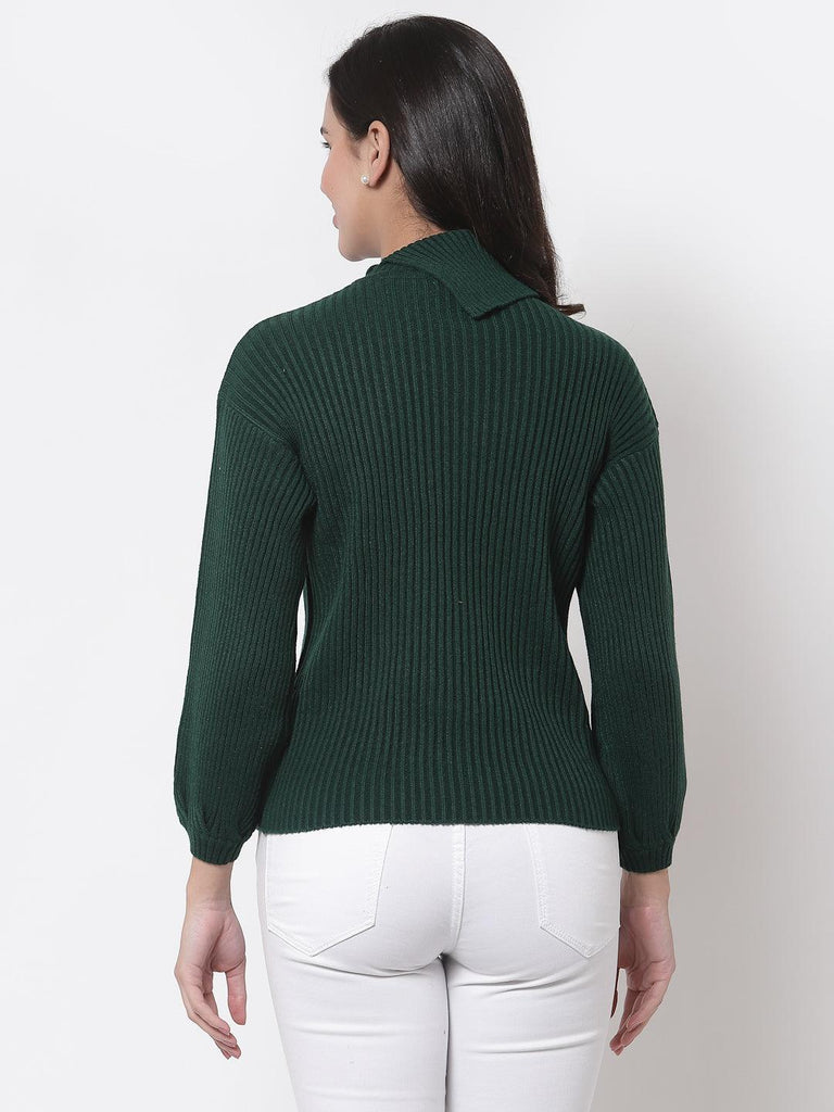 Style Quotient Women Olive Solid-Sweaters-StyleQuotient