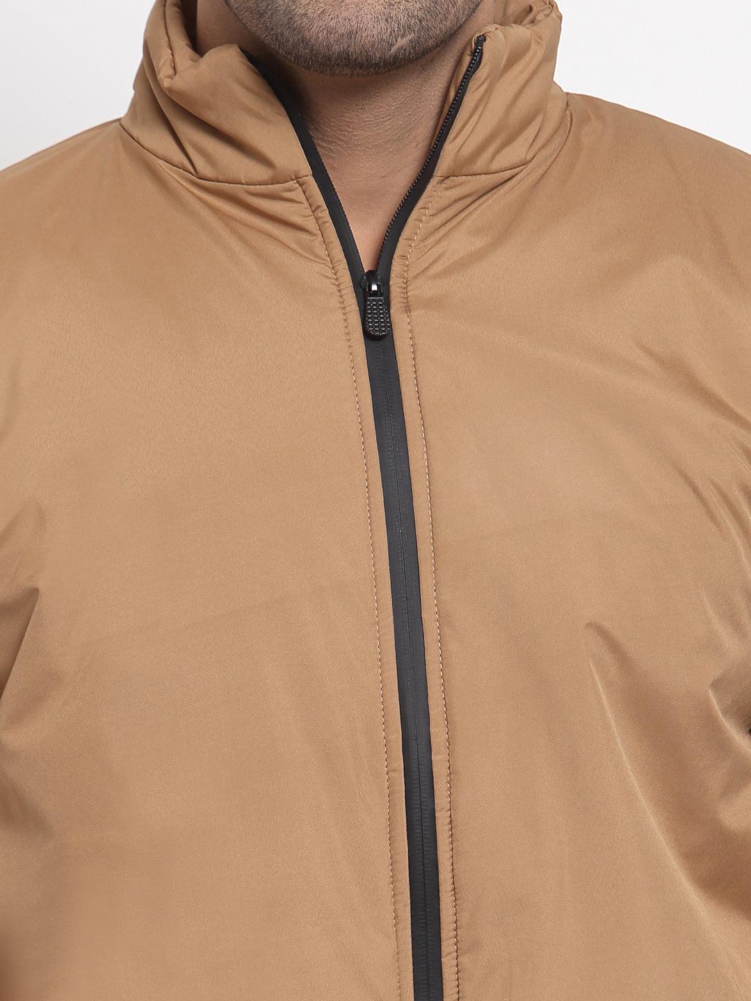 Style Quotient Men Tan Lightweight Bomber Jacket-Men's Jackets-StyleQuotient