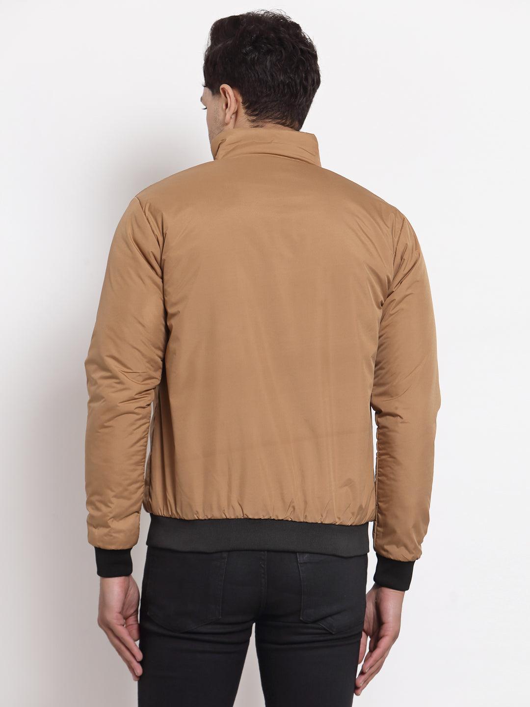 Style Quotient Men Tan Lightweight Bomber Jacket-Men's Jackets-StyleQuotient