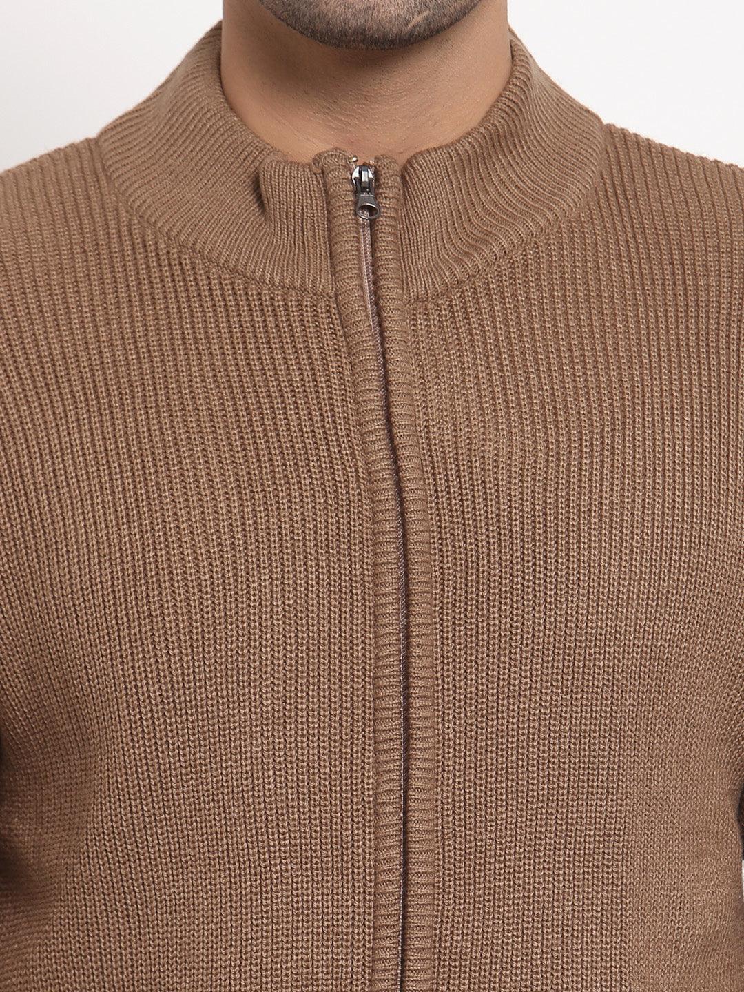 Style Quotient Men Tan Solid-Men's Sweaters-StyleQuotient