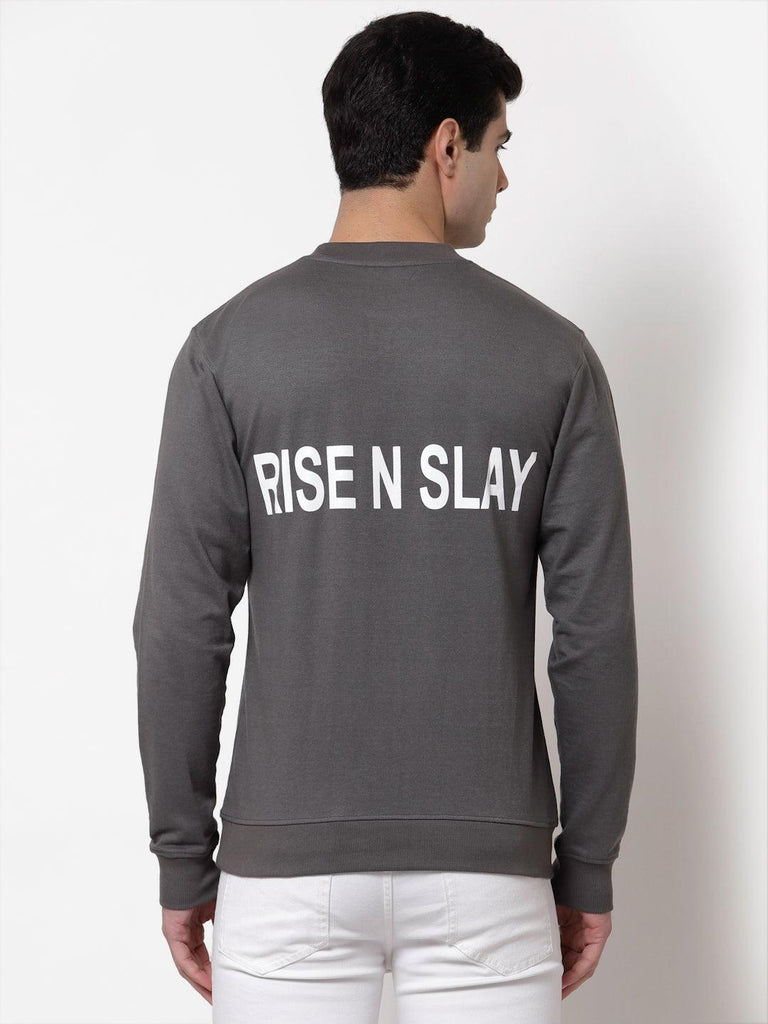 Style Quotient Men Grey Printed Sweatshirt-Men's Sweatshirts-StyleQuotient