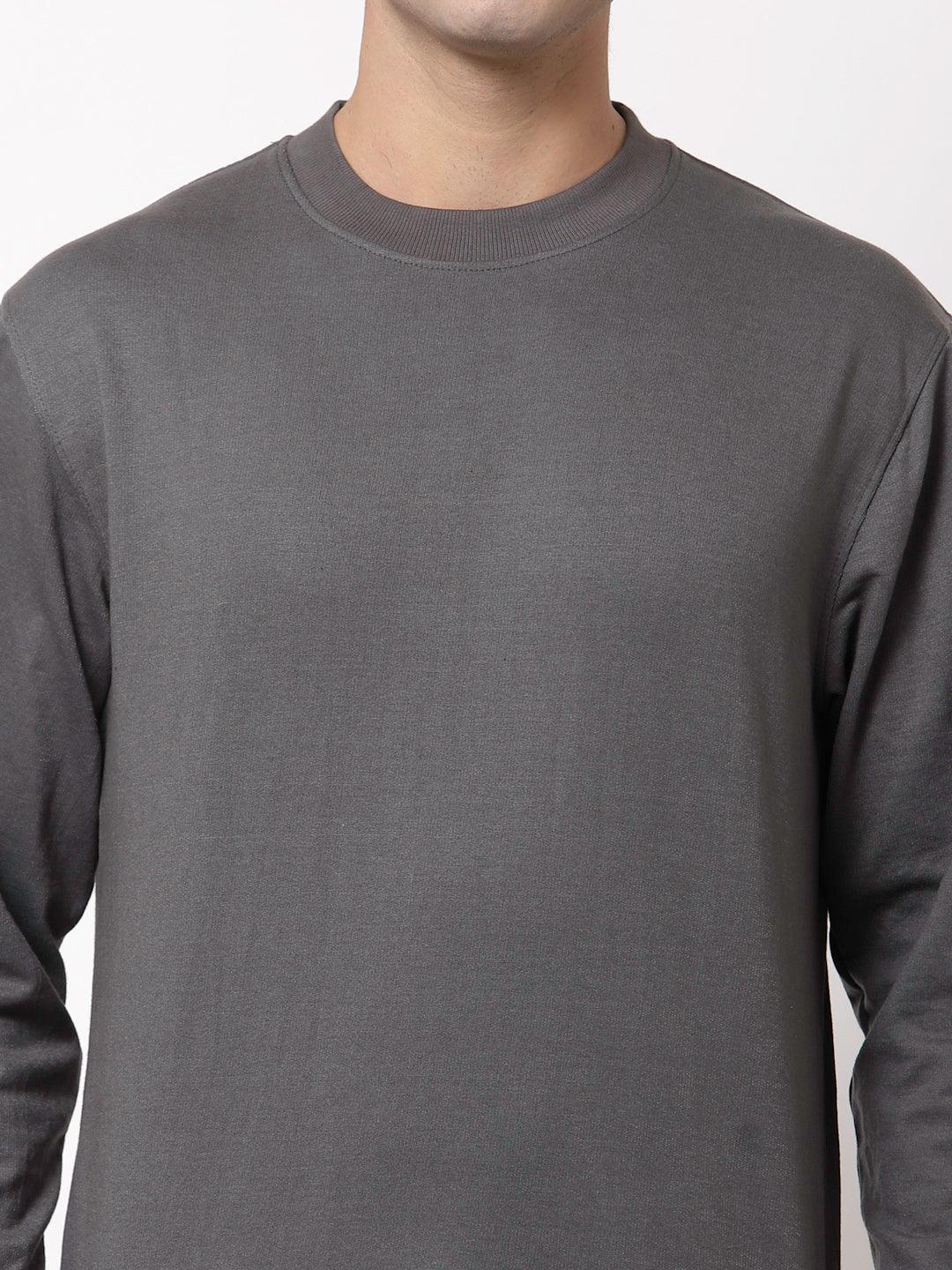 Style Quotient Men Grey Sweatshirt-Men's Sweatshirts-StyleQuotient