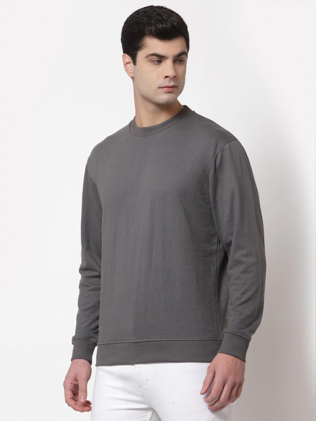 Style Quotient Men Grey Sweatshirt-Men's Sweatshirts-StyleQuotient