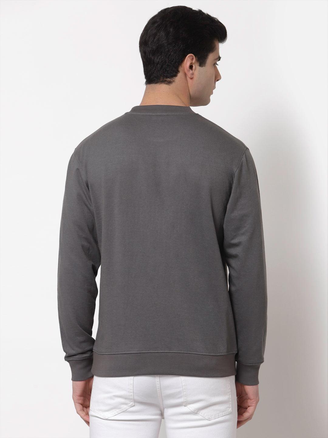 Style Quotient Men Grey Sweatshirt-Men's Sweatshirts-StyleQuotient