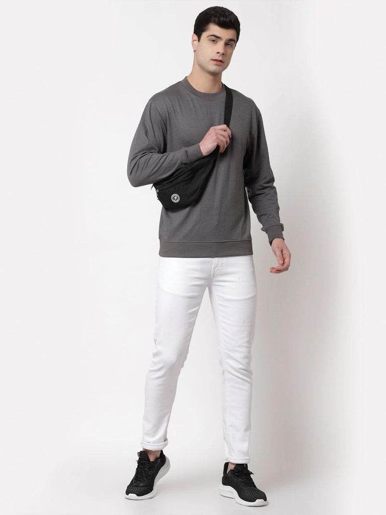 Style Quotient Men Grey Sweatshirt-Men's Sweatshirts-StyleQuotient