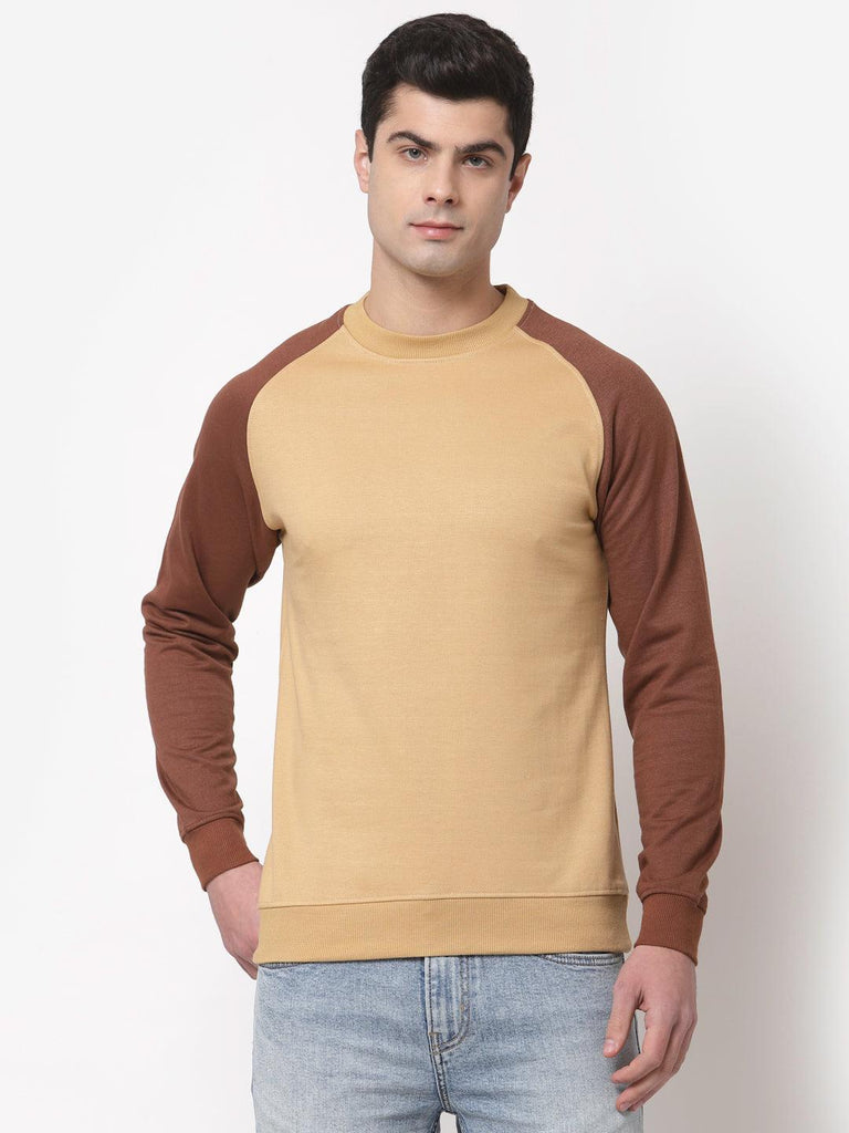 Style Quotient Men Beige Sweatshirt-Men's Sweatshirts-StyleQuotient