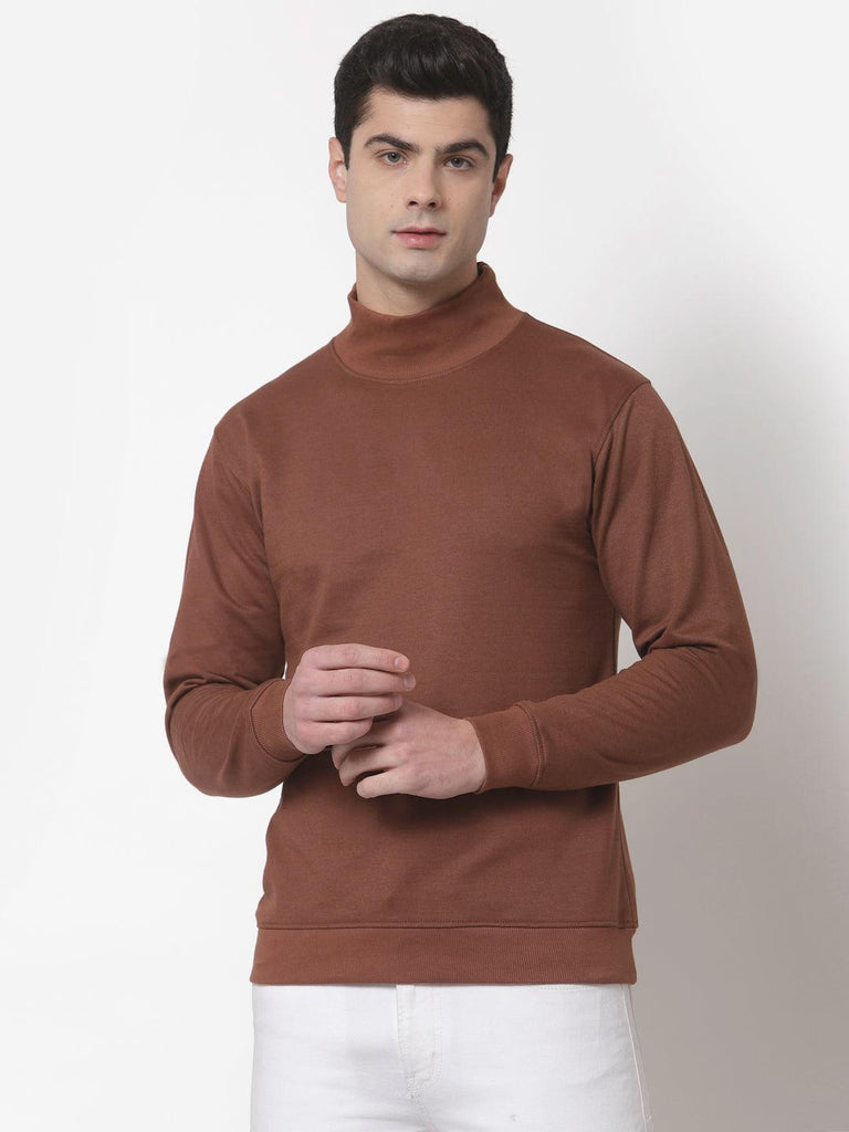 Style Quotient Men Brown Sweatshirt-Men's Sweatshirts-StyleQuotient