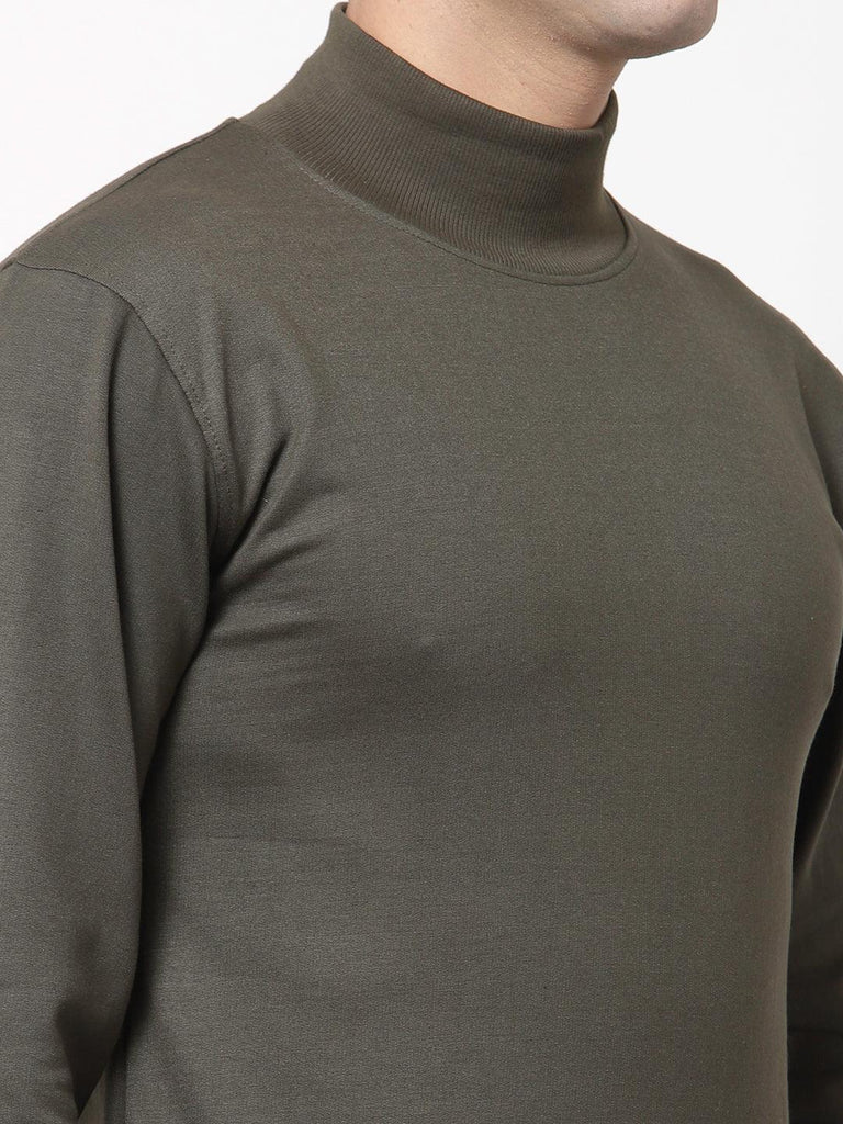 Style Quotient Men Olive Green Sweatshirt-Men's Sweatshirts-StyleQuotient