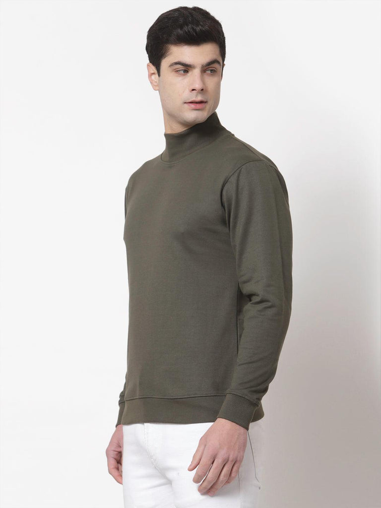 Style Quotient Men Olive Green Sweatshirt-Men's Sweatshirts-StyleQuotient