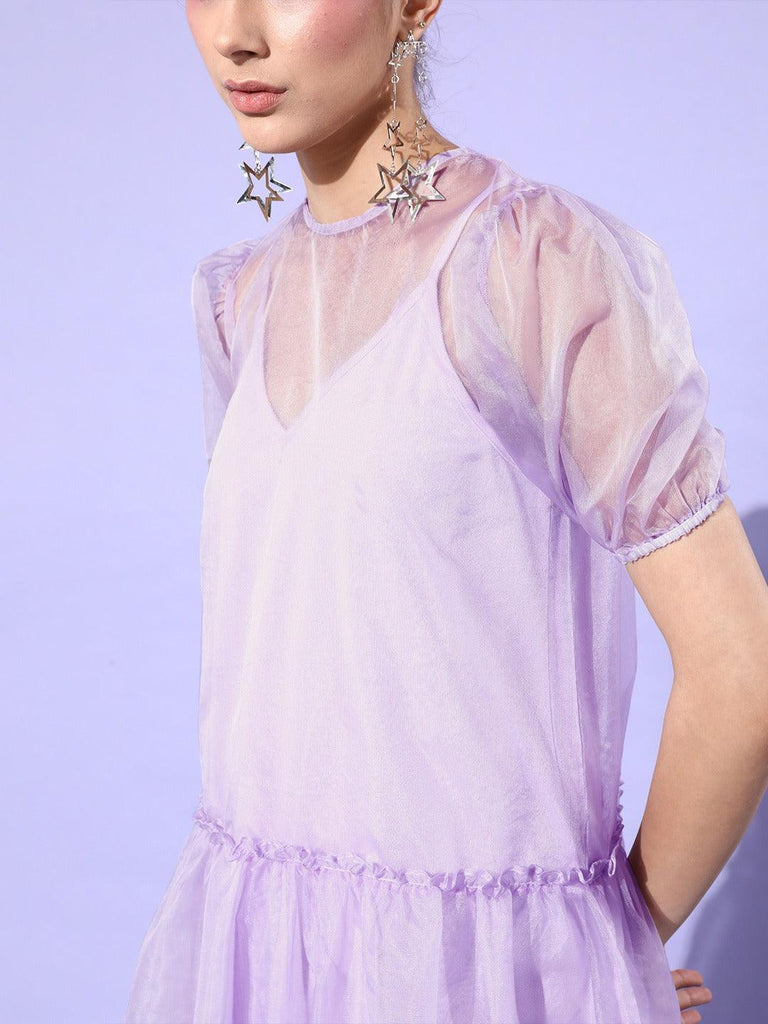 Style Quotient Women Lavender Solid Dresses-Dresses-StyleQuotient