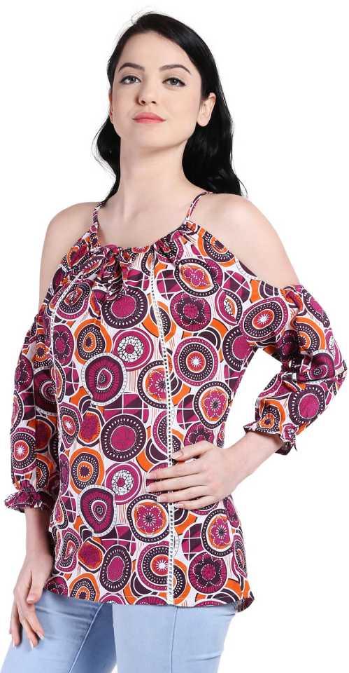 Style Quotient Women Multi Round Neck Floral Fashion Tops-Tops-StyleQuotient