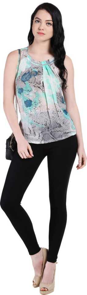 Style Quotient Women White Round Neck Animal Print Fashion Tops-Tops-StyleQuotient