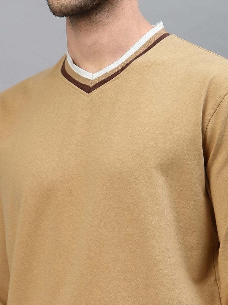 Style Quotient Men Beige Cotton Sweatshirt-Men's Sweatshirts-StyleQuotient