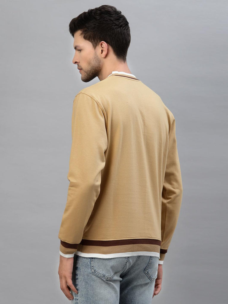 Style Quotient Men Beige Cotton Sweatshirt-Men's Sweatshirts-StyleQuotient