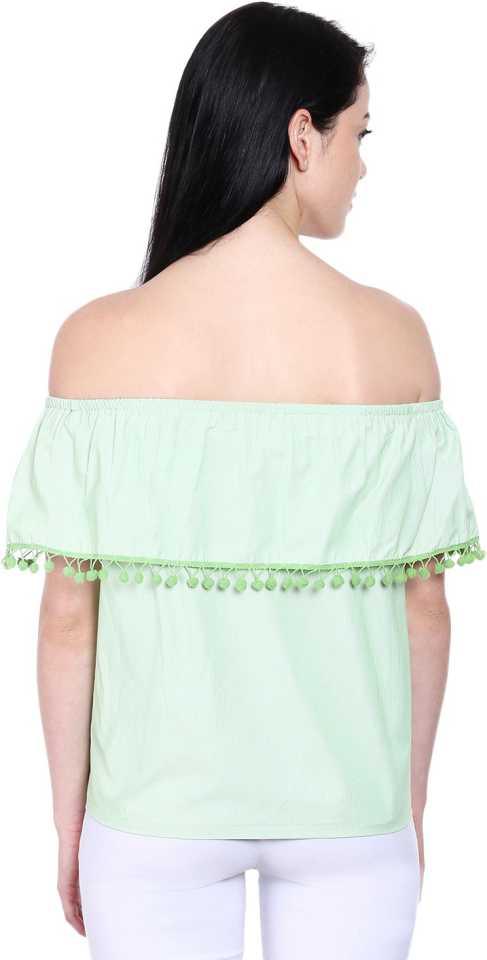Style Quotient Women Green RoundNeck Geometric Print Fashion Tops-Tops-StyleQuotient