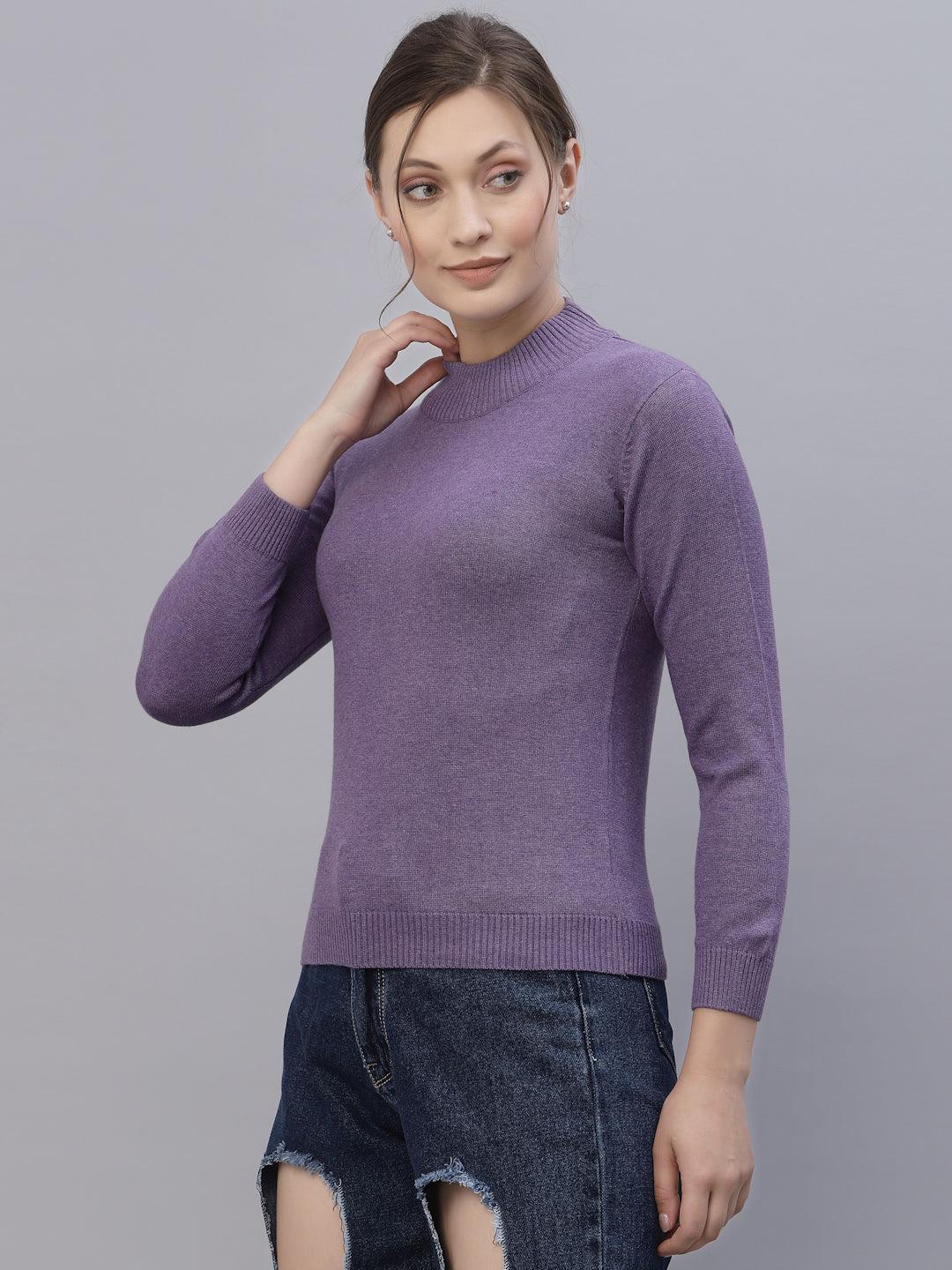 Style Quotient Women Purple Sweatshirt-Sweaters-StyleQuotient