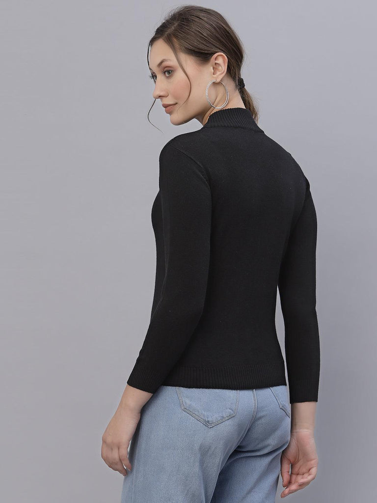 Style Quotient Women Black Sweatshirt-Sweaters-StyleQuotient