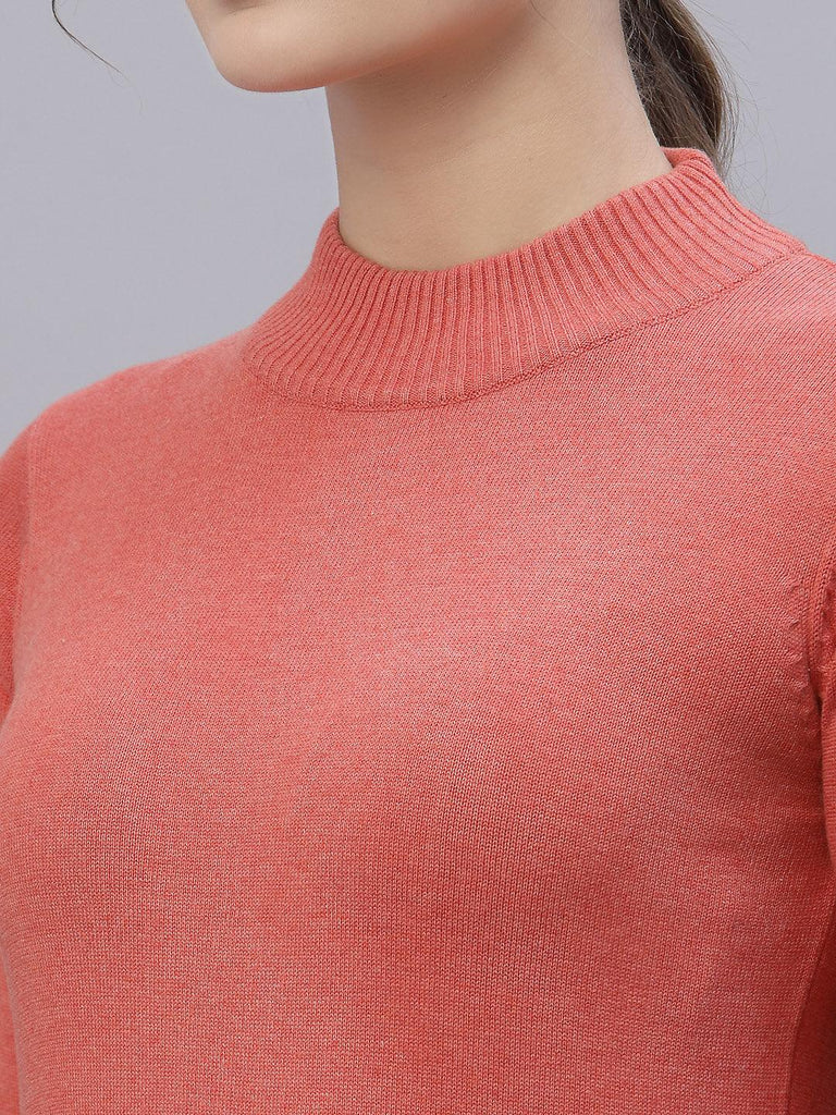 Style Quotient Women Coral Sweatshirt-Sweaters-StyleQuotient