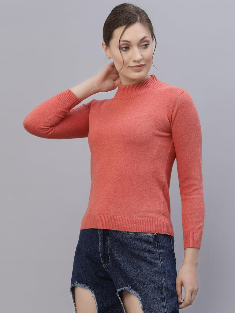 Style Quotient Women Coral Sweatshirt-Sweaters-StyleQuotient