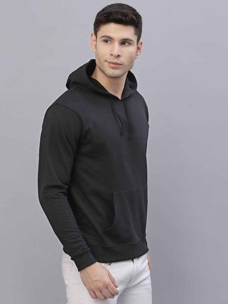Style Quotient Men Black Hooded Sweatshirt-Men's Sweatshirts-StyleQuotient