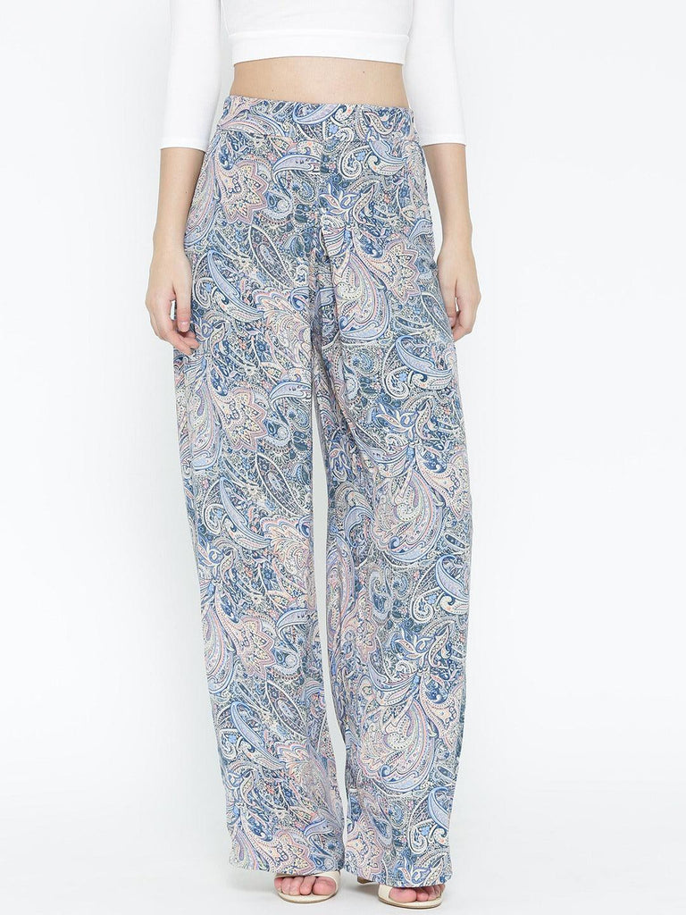 Style Quotient Womens Ethnic Motifs Wide Leg Trouser-Trousers-StyleQuotient