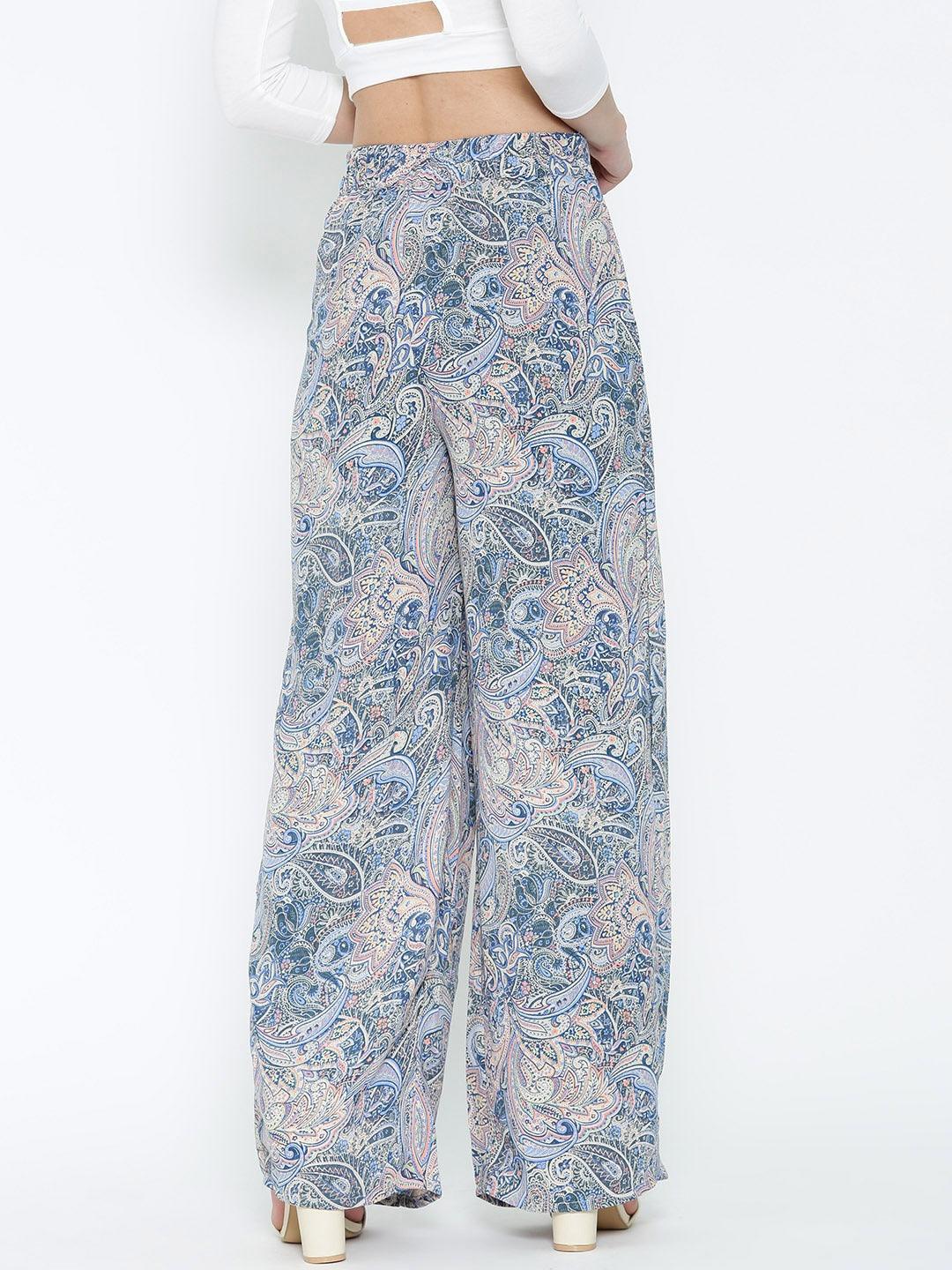 Style Quotient Womens Ethnic Motifs Wide Leg Trouser-Trousers-StyleQuotient