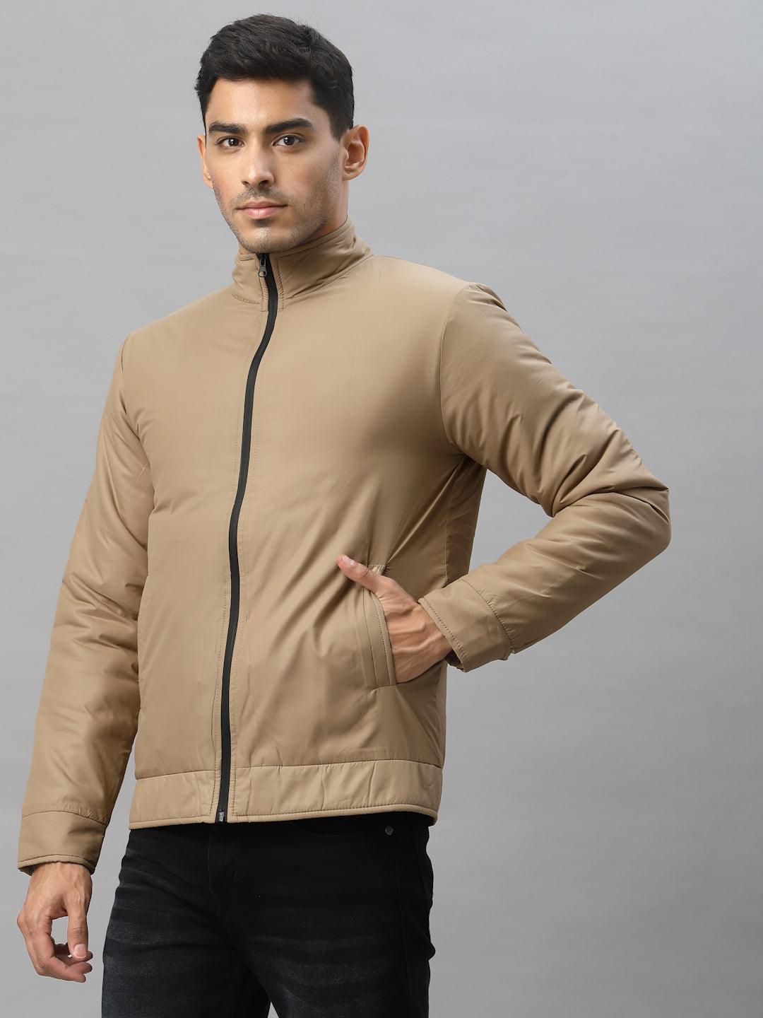 Style Quotient Men Tan Padded Jacket-Men's Jackets-StyleQuotient