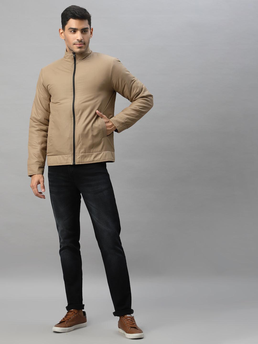 Style Quotient Men Tan Padded Jacket-Men's Jackets-StyleQuotient