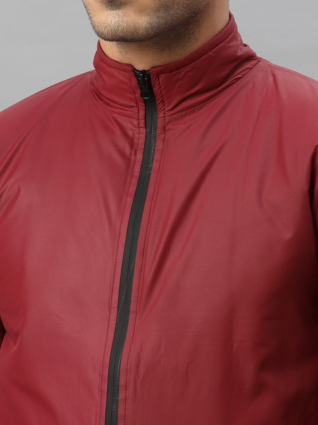 Style Quotient Men Maroon Biker Jacket-Men's Jackets-StyleQuotient