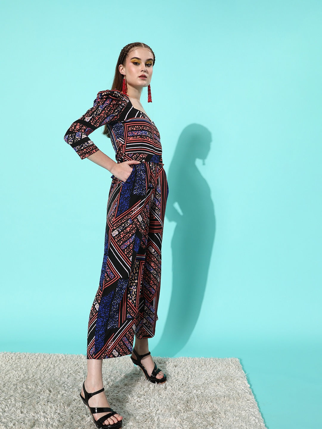 Style Quotient Women Attractive Multi-coloured Printed New Neckline Jumpsuit-Jumpsuits-StyleQuotient