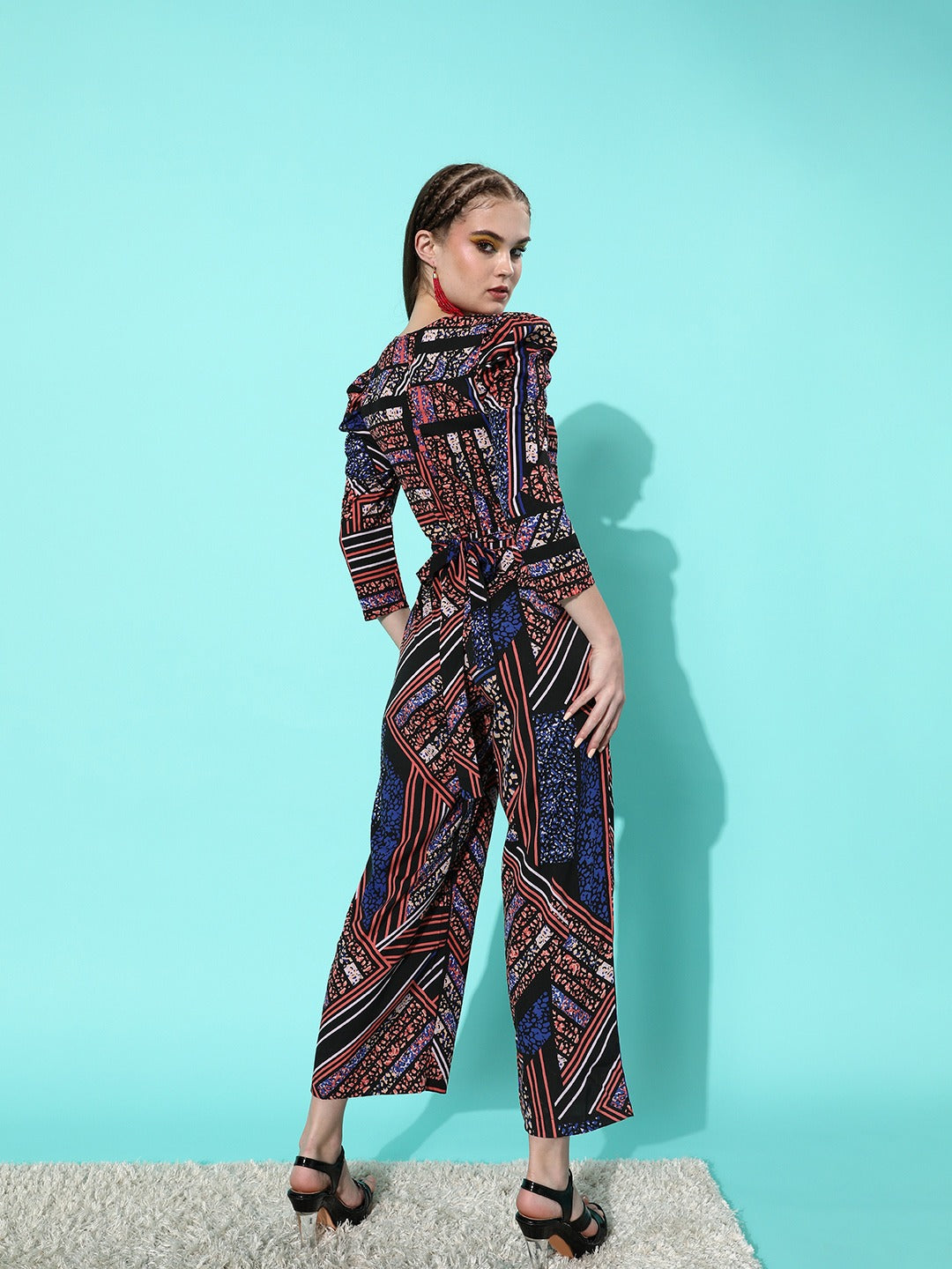 Style Quotient Women Attractive Multi-coloured Printed New Neckline Jumpsuit-Jumpsuits-StyleQuotient