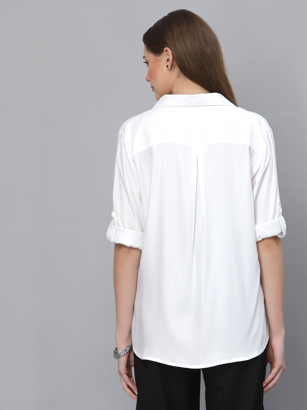 Style Quotient Women White Classic Casual Shirt-Shirts-StyleQuotient