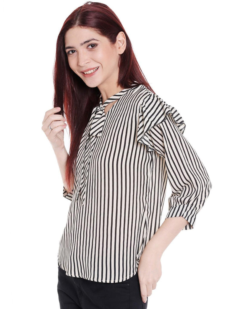 Style Quotient Womens Vertical Stripes Tops-Tops-StyleQuotient