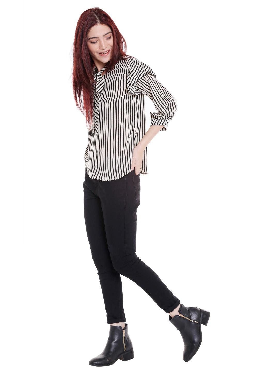 Style Quotient Womens Vertical Stripes Tops-Tops-StyleQuotient