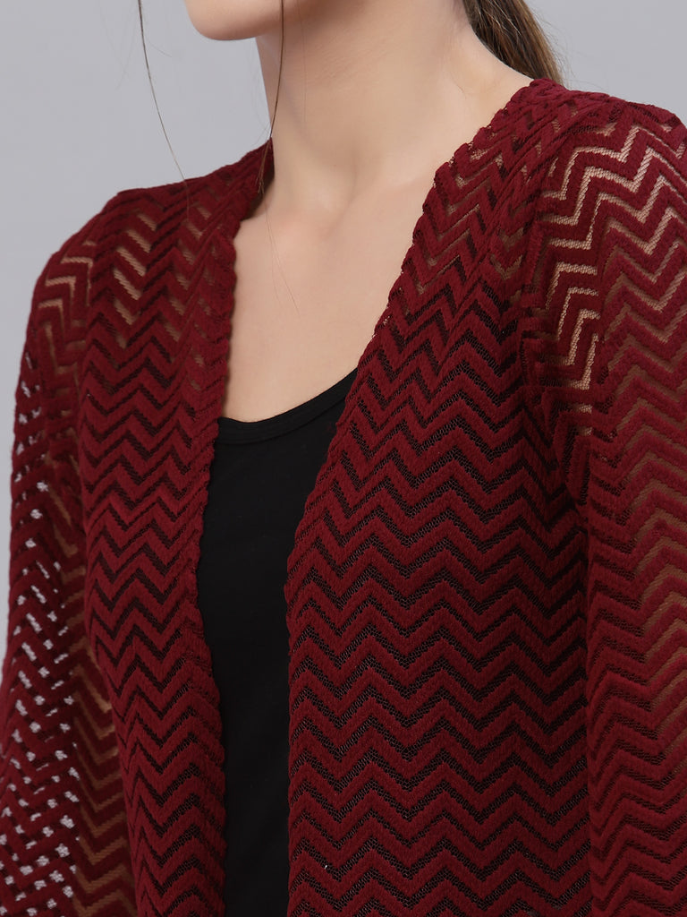 Style Quotient Women Maroon Shrug-Shrug-StyleQuotient